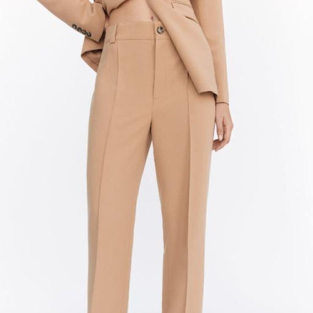 NWT ZARA The Francois Full Length Trousers Camel Beige